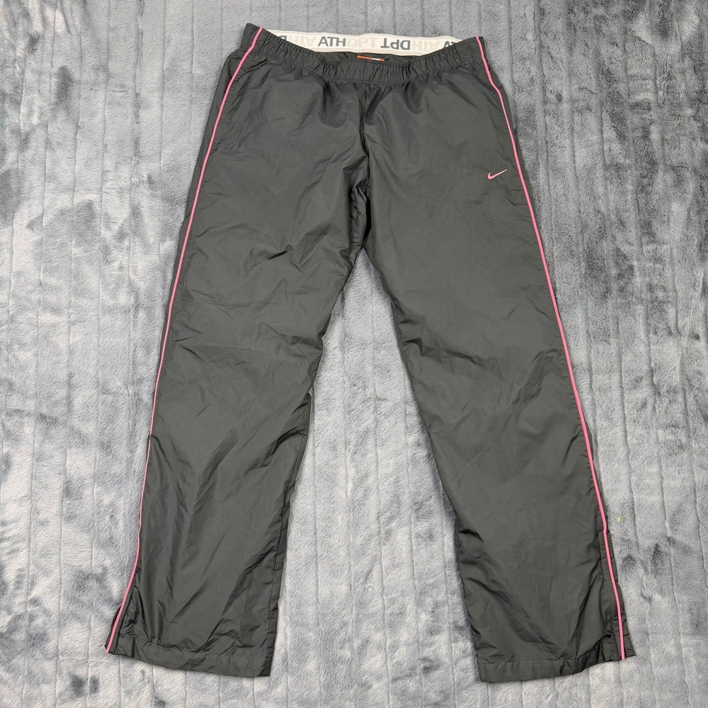 Nike Athletic Dept Womens Track Pants Grey Pink Piping Mesh Lined M 447997-064